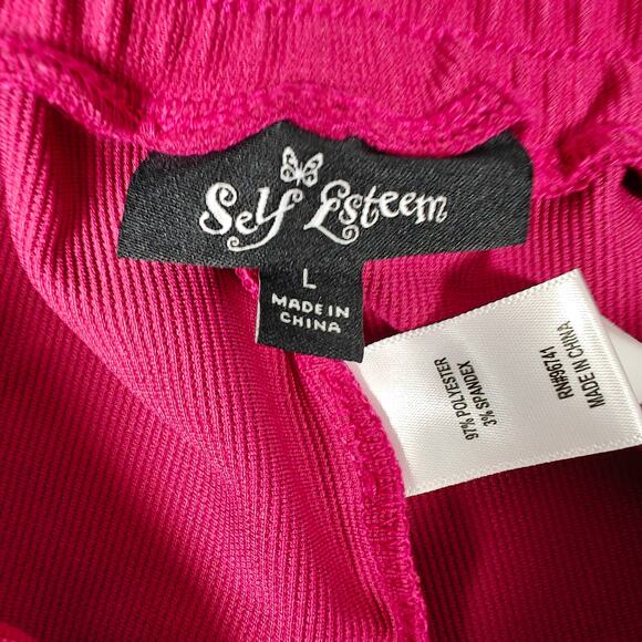 Self Esteem Wide Leg Dark Pink Athletic Pants Size Large New With Tags - Picture 7 of 9